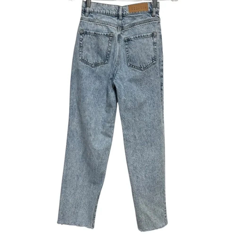 PacSun High Rise Straight Acid Wash Button Fly Denim Jeans 22